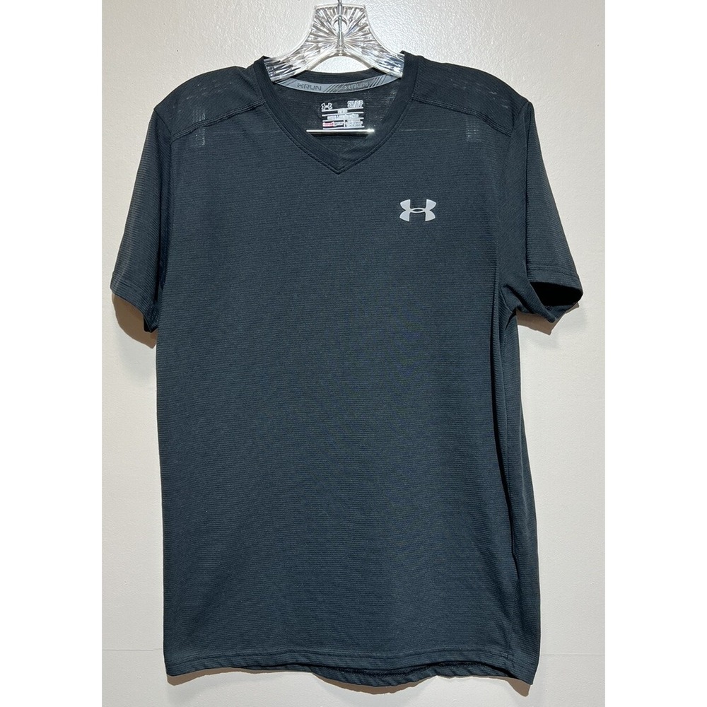 Under Armour T-shirt Womens S Heat Gear Semi Fitted Black Short Sleeve Athletic‎